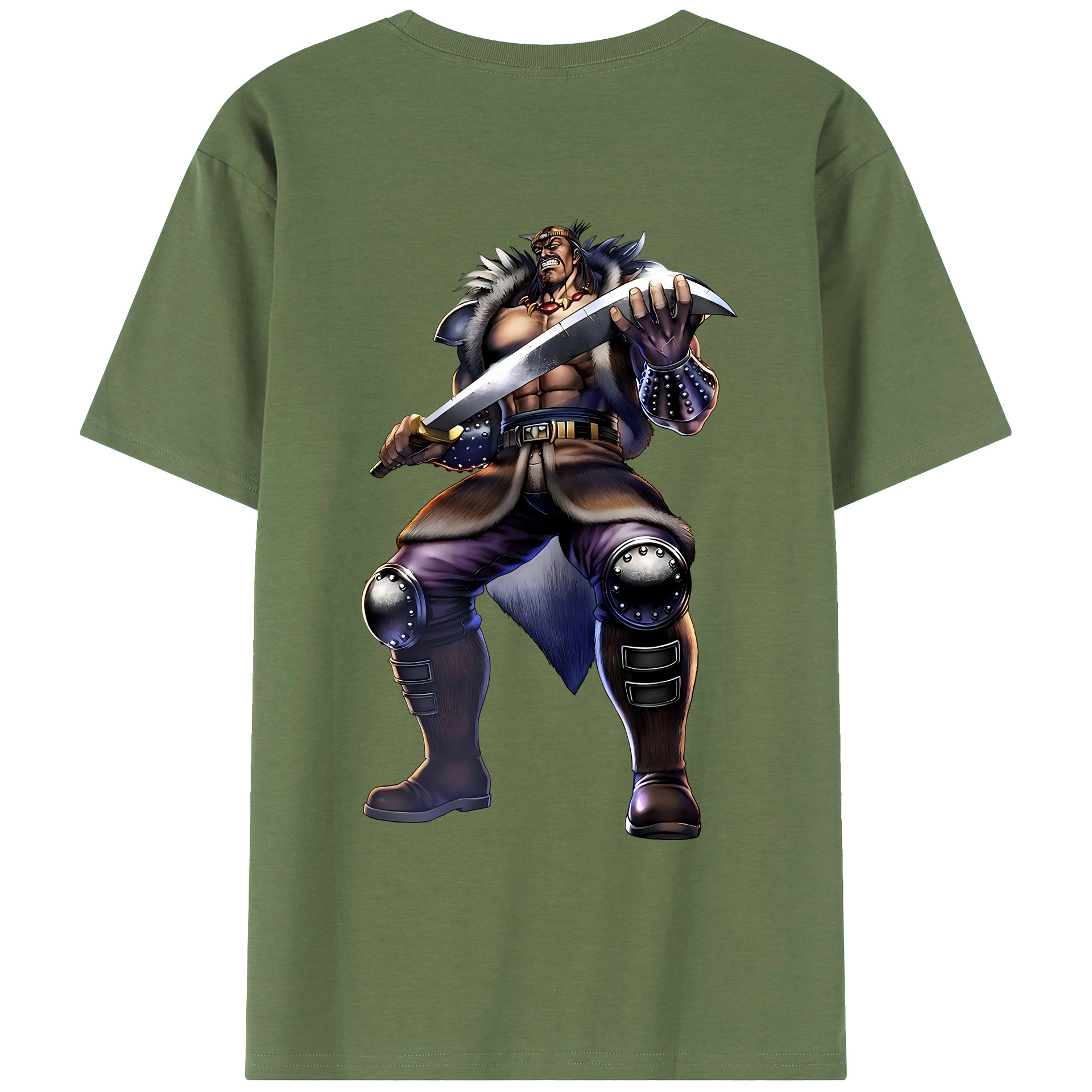 （画像用） 北斗の拳 Fist of the North Star 綿100％ メンズ半袖Tシャツ（バックプリント） 通気性